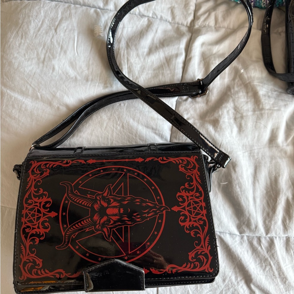 Killstar Book of the Beast black and red hand bag